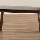 Baxton Studio Easton Mid-Century Modern Light Grey Fabric Upholstered Walnut Finished Wood Bench