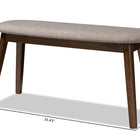 Baxton Studio Easton Mid-Century Modern Light Grey Fabric Upholstered Walnut Finished Wood Bench
