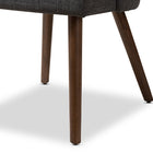 Baxton Studio Cody Mid-Century Modern Dark Grey Fabric Upholstered Walnut Finished Wood Dining Chair (Set of 2)