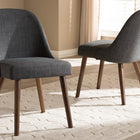 Baxton Studio Cody Mid-Century Modern Dark Grey Fabric Upholstered Walnut Finished Wood Dining Chair (Set of 2)