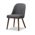 Baxton Studio Cody Mid-Century Modern Dark Grey Fabric Upholstered Walnut Finished Wood 5-Piece Dining Set