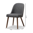 Baxton Studio Cody Mid-Century Modern Dark Grey Fabric Upholstered Walnut Finished Wood Dining Chair (Set of 2)