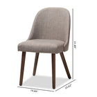 Baxton Studio Cody Mid-Century Modern Light Grey Fabric Upholstered Walnut Finished Wood Dining Chair (Set of 2)