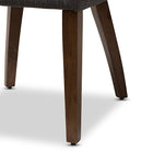 Baxton Studio Wesley Mid-Century Modern Dark Grey Fabric Upholstered Walnut Finished Wood Dining Chair (Set of 2)