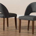 Baxton Studio Wesley Mid-Century Modern Dark Grey Fabric Upholstered Walnut Finished Wood Dining Chair (Set of 2)