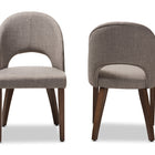 Baxton Studio Wesley Mid-Century Modern Light Grey Fabric Upholstered Walnut Finished Wood Dining Chair (Set of 2)