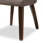 Baxton Studio Wesley Mid-Century Modern Light Grey Fabric Upholstered Walnut Finished Wood Dining Chair (Set of 2)