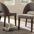 Baxton Studio Wesley Mid-Century Modern Light Grey Fabric Upholstered Walnut Finished Wood Dining Chair (Set of 2)