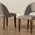 Baxton Studio Wesley Mid-Century Modern Light Grey Fabric Upholstered Walnut Finished Wood Dining Chair (Set of 2)