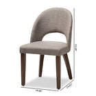 Baxton Studio Wesley Mid-Century Modern Light Grey Fabric Upholstered Walnut Finished Wood Dining Chair (Set of 2)