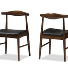 Baxton Studio Winton Mid-Century Modern Walnut Wood Dining Chair (Set of 2)