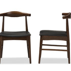 Baxton Studio Winton Mid-Century Modern Walnut Wood Dining Chair (Set of 2)