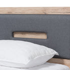 Baxton Studio Pandora Modern and Contemporary Dark Grey and Light Brown Two-Tone 2-Drawer Twin Size Storage Platform Bed