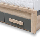 Baxton Studio Pandora Modern and Contemporary Dark Grey and Light Brown Two-Tone 2-Drawer Twin Size Storage Platform Bed