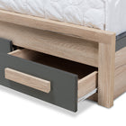 Baxton Studio Pandora Modern and Contemporary Dark Grey and Light Brown Two-Tone 2-Drawer Twin Size Storage Platform Bed