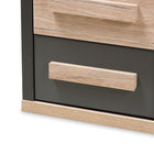 Baxton Studio Pandora Modern and Contemporary Dark Grey and Light Brown Two-Tone 2-Drawer Nightstand