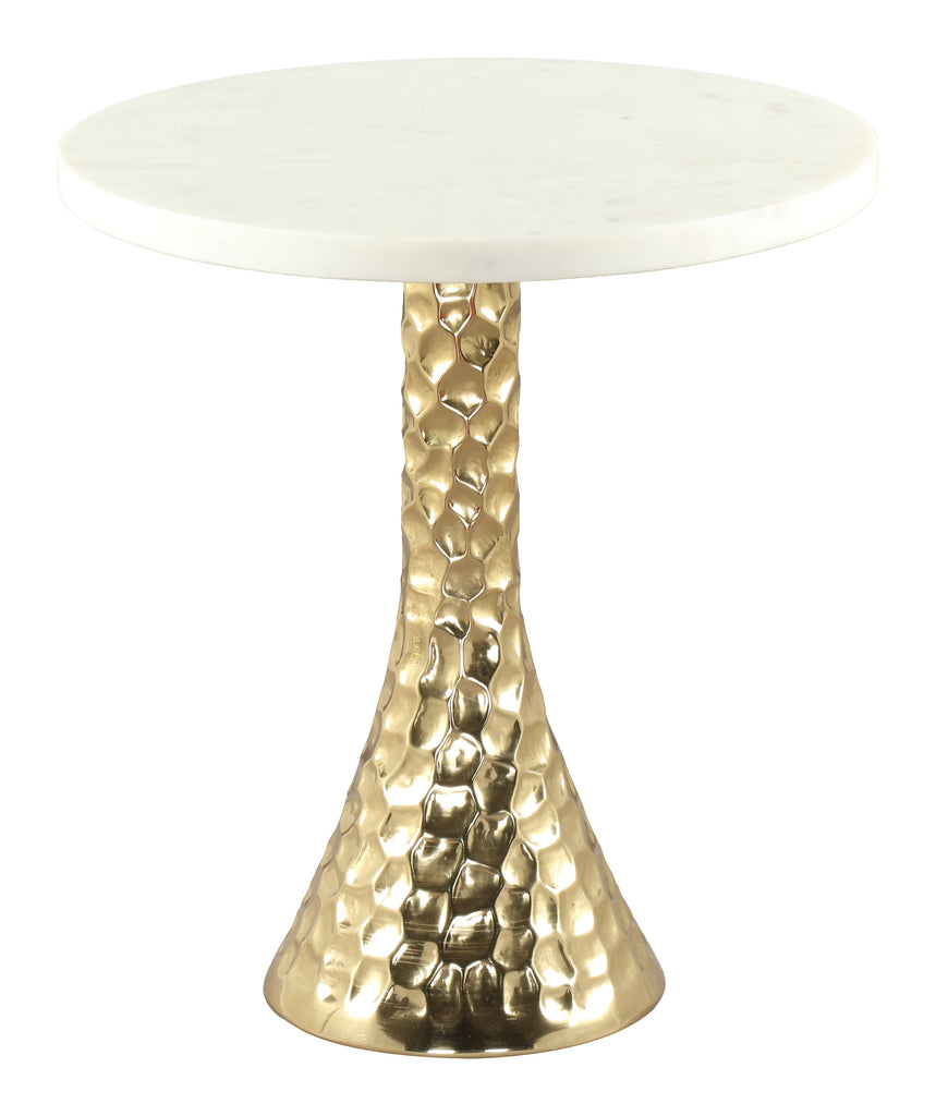 Zuo Lira Accent Table White & Gold