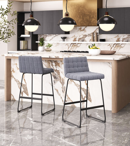 Zuo Pago Barstool (Set of 2) Gray