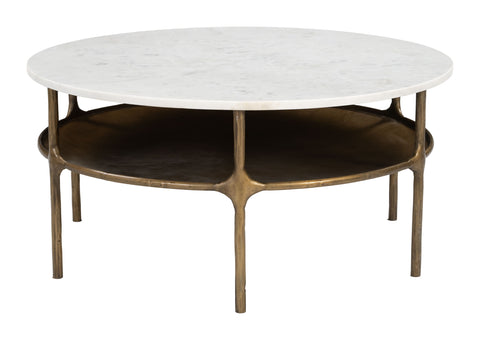 Zuo Bild Coffee Table White & Brass