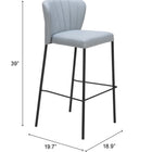Zuo Linz Barstool (Set of 2) Gray