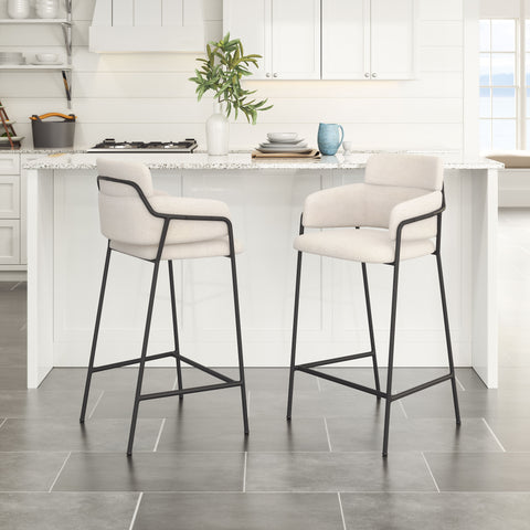 Zuo Marcel Counter Stool (Set of 2) Cream