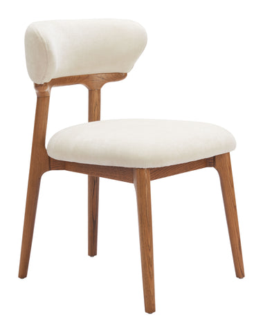 Zuo Cedar Dining Chair (Set of 2) White & Walnut
