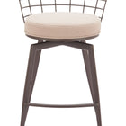 Zuo Saku Swivel Barstool Beige & Brown