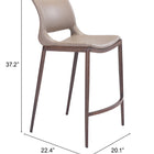 Zuo Ace Counter Stool (Set of 2) Brown & Walnut