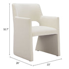 Zuo Minet Dining Chair Linen White