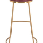 Zuo Bree Barstool (Set of 2) Burgundy & Gold