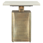 Zuo Nyra Side Table White & Brass