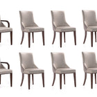 Manhattan Comfort Shubert Modern 8-Piece Dining Chair Set in Light Gray
