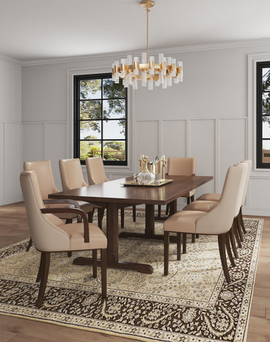 Manhattan Comfort Shubert Modern 8-Piece Dining Chair Set in Tan