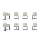 Manhattan Comfort Serena Modern 8-Piece Dining Set in Ivory