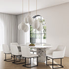 Manhattan Comfort Serena Modern 8-Piece Dining Set in Ivory