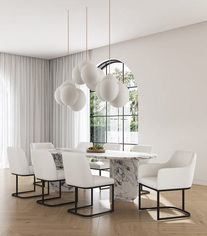 Manhattan Comfort Serena Modern 8-Piece Dining Set in Ivory