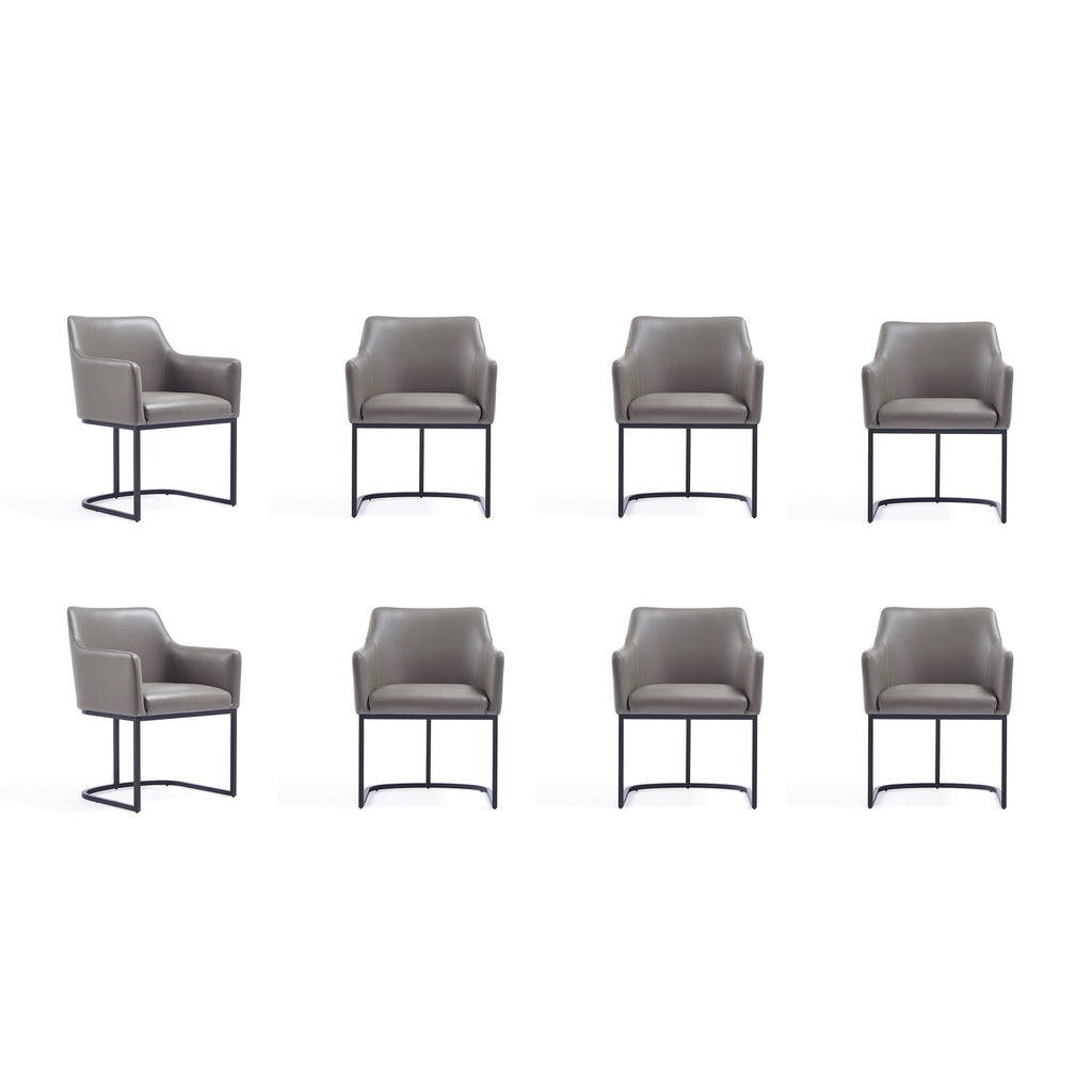 Manhattan Comfort Serena Modern 8-Piece Dining Set in Taupe