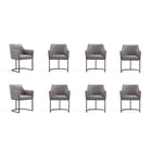 Manhattan Comfort Serena Modern 8-Piece Dining Set in Taupe