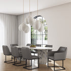 Manhattan Comfort Serena Modern 8-Piece Dining Set in Taupe