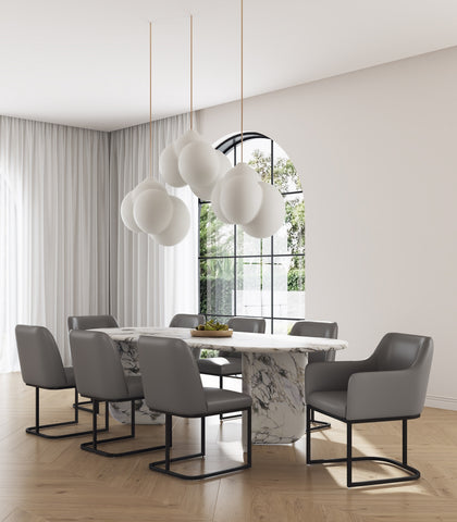 Manhattan Comfort Serena Modern 8-Piece Dining Set in Taupe