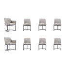 Manhattan Comfort Serena Modern 8-Piece Dining Set in Light Gray