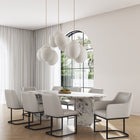 Manhattan Comfort Serena Modern 8-Piece Dining Set in Light Gray