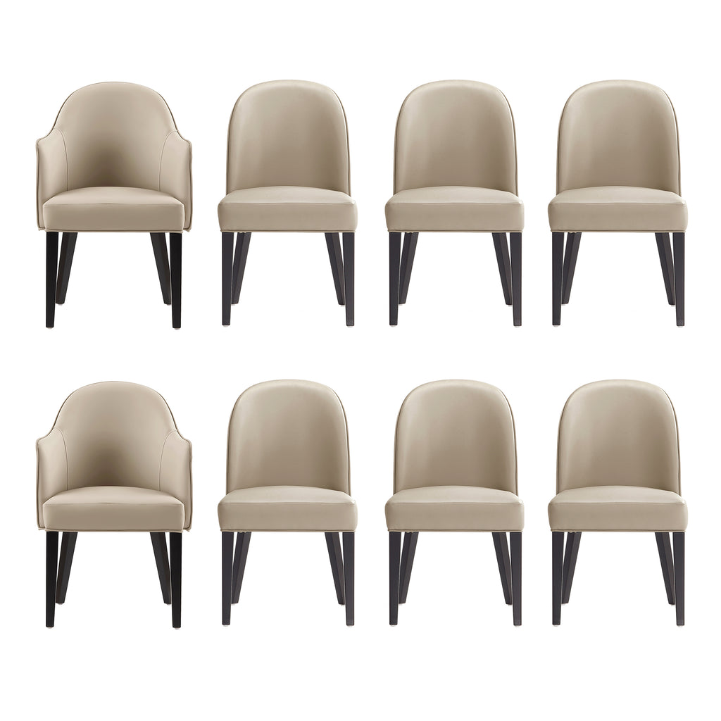 Manhattan Comfort Hillman Modern 8-Piece Dining Chair Set in Sand