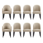Manhattan Comfort Hillman Modern 8-Piece Dining Chair Set in Sand