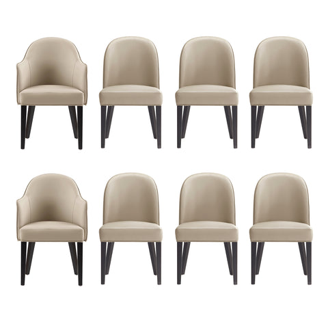 Manhattan Comfort Hillman Modern 8-Piece Dining Chair Set in Sand