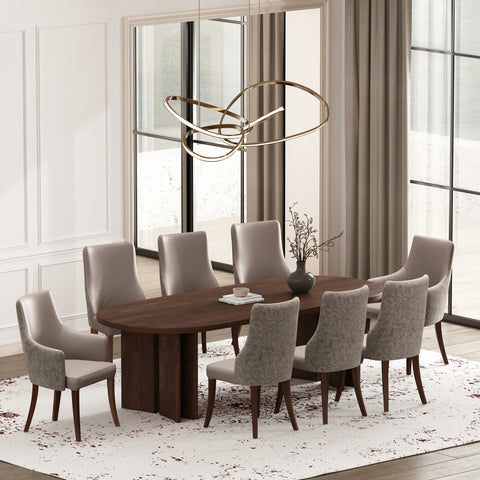 Manhattan Comfort Connie Modern 8-Piece Dining Chair Set in Taupe