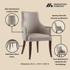 Manhattan Comfort Connie Modern 8-Piece Dining Chair Set in Taupe