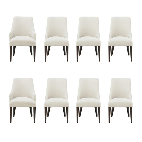 Manhattan Comfort Beever Modern 8-Piece Dining Chair Set in Cream