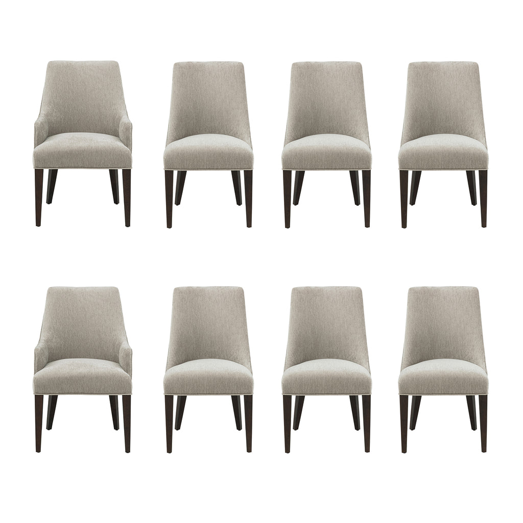 Manhattan Comfort Beever Modern 8-Piece Dining Chair Set in Taupe