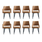 Manhattan Comfort Tremont Modern 8-Piece Dining Chair Set in Saddle